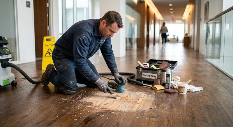 Our team working on Wood Floor Service projects in Orlando, FL