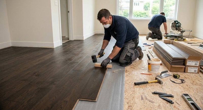 Dark Wood Floor Installation in Orlando, FL